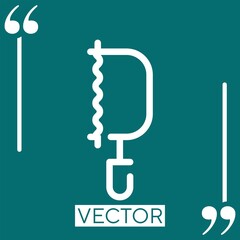 Poster - saw   vector icon Linear icon. Editable stroke line