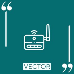 Poster - wifi router vector icon Linear icon. Editable stroked line
