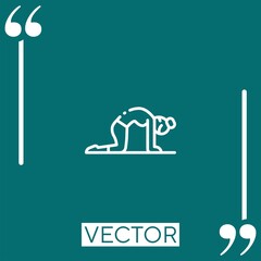 Poster - yoga vector icon Linear icon. Editable stroked line