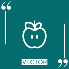 Poster - apple vector icon Linear icon. Editable stroked line