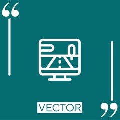 Poster - car simulation vector icon Linear icon. Editable stroked line