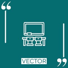 Poster - classroom vector icon Linear icon. Editable stroked line