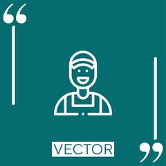 Poster - clerk vector icon Linear icon. Editable stroked line