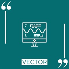 Poster - computer vector icon Linear icon. Editable stroked line