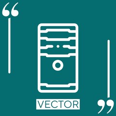 Poster - cpu tower vector icon Linear icon. Editable stroked line