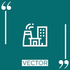 Poster - factory vector icon Linear icon. Editable stroked line