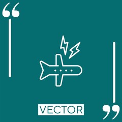 Poster - flight vector icon Linear icon. Editable stroked line