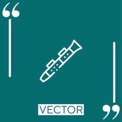 Poster - flute vector icon Linear icon. Editable stroked line
