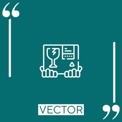 Poster - fragile vector icon Linear icon. Editable stroked line