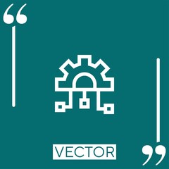 Poster - gear vector icon Linear icon. Editable stroked line
