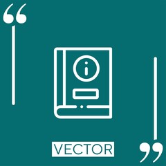 Poster - guidebook vector icon Linear icon. Editable stroked line