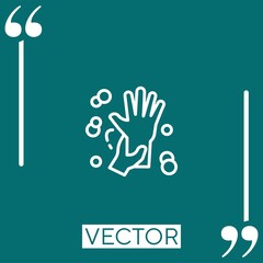 Poster - hand wash vector icon Linear icon. Editable stroked line
