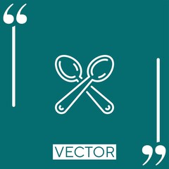 Poster - spoons vector icon Linear icon. Editable stroke line