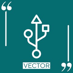 Poster - usb Linear icon. Editable stroke line