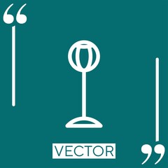 Poster - standing punching ball vector icon Linear icon. Editable stroke line