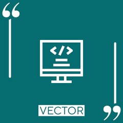 Poster - web programming Linear icon. Editable stroke line