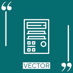 Poster - cpu tower Linear icon. Editable stroke line
