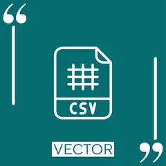 Poster - csv Linear icon. Editable stroke line