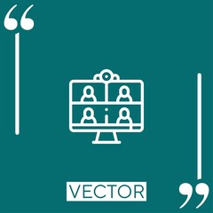 Poster - meeting vector icon Linear icon. Editable stroked line