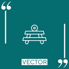 Poster - table outline with circular object vector icon Linear icon. Editable stroke line