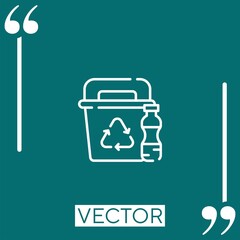 Poster - plastic bin vector icon Linear icon. Editable stroked line