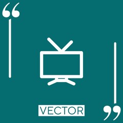 Poster - television with antenna vector icon Linear icon. Editable stroke line