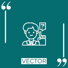 Poster - Salesman vector icon Linear icon. Editable stroked line