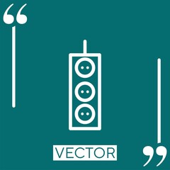 Poster - three electric plugs vector icon Linear icon. Editable stroke line