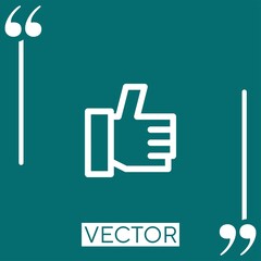 Poster - thumb up vector icon Linear icon. Editable stroke line