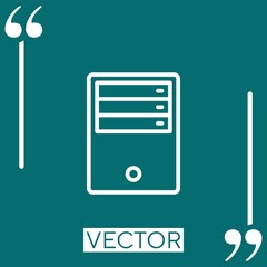 Poster - server Linear icon. Editable stroke line