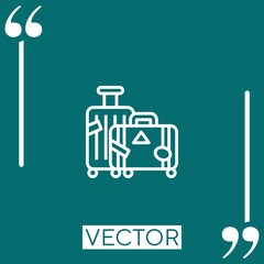 Poster - suitcase vector icon Linear icon. Editable stroked line