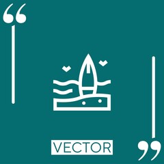 Poster - Surfboard vector icon Linear icon. Editable stroked line