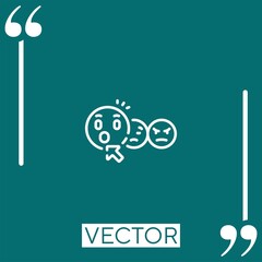 Poster - surprised vector icon Linear icon. Editable stroked line