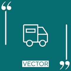 Poster - truck   vector icon Linear icon. Editable stroke line