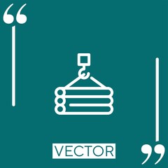Poster - tubes hook vector icon Linear icon. Editable stroke line