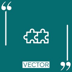 Poster - two pieces of a puzzle vector icon Linear icon. Editable stroke line