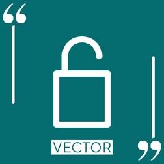 Poster - unlock vector icon Linear icon. Editable stroke line