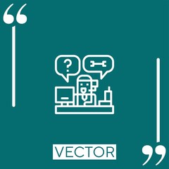 Poster - call center vector icon Linear icon. Editable stroked line