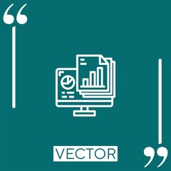 Poster - computer vector icon Linear icon. Editable stroked line