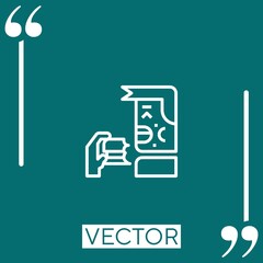 Poster - eating vector icon Linear icon. Editable stroked line