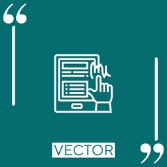 Poster - electronic signature vector icon Linear icon. Editable stroked line