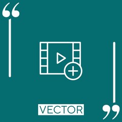 Poster - video player vector icon Linear icon. Editable stroke line