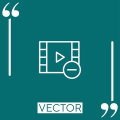 Poster - video player   vector icon Linear icon. Editable stroke line