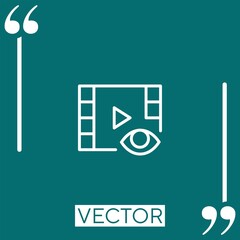 Poster - video player    vector icon Linear icon. Editable stroke line