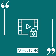 Poster - video player    vector icon Linear icon. Editable stroke line