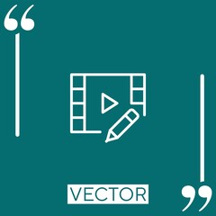 Poster - video player    vector icon Linear icon. Editable stroke line