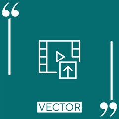 Poster - video player    vector icon Linear icon. Editable stroke line