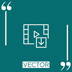 Poster - video player    vector icon Linear icon. Editable stroke line