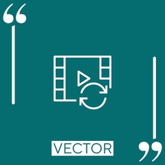 Poster - video player    vector icon Linear icon. Editable stroke line