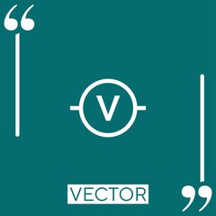 Poster - voltmeter vector icon Linear icon. Editable stroke line